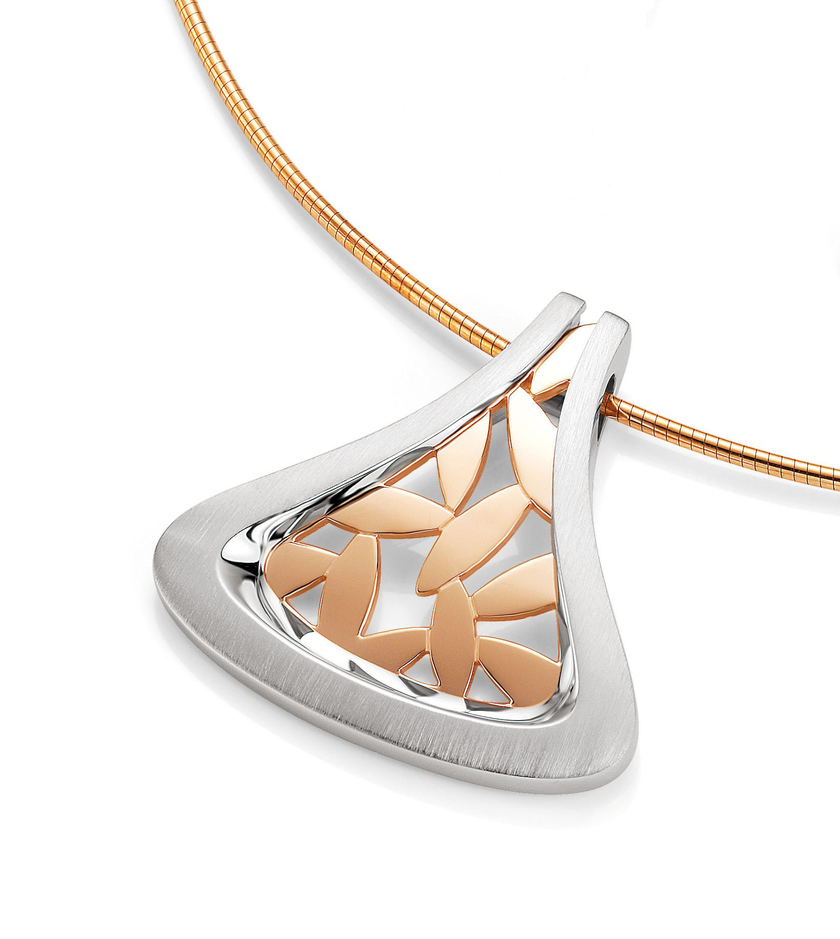 open lattice rose gold plate pendant