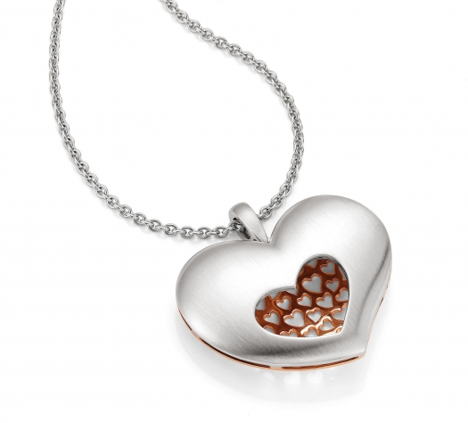 triple heart rose gold plated pendant